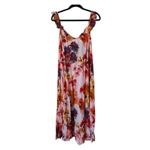 H&M Floral Maxi Dress in Pink, Orange & Purple